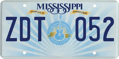 MS license plate ZDT052