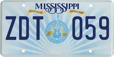 MS license plate ZDT059