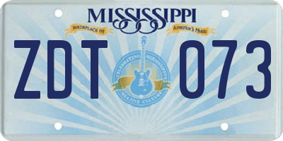MS license plate ZDT073