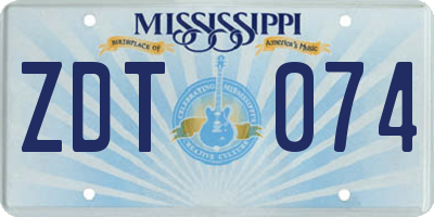 MS license plate ZDT074