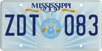 MS license plate ZDT083