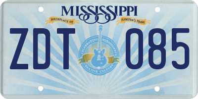 MS license plate ZDT085