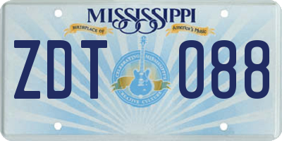 MS license plate ZDT088
