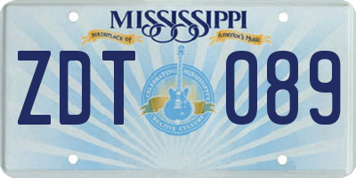 MS license plate ZDT089