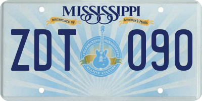 MS license plate ZDT090