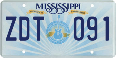 MS license plate ZDT091