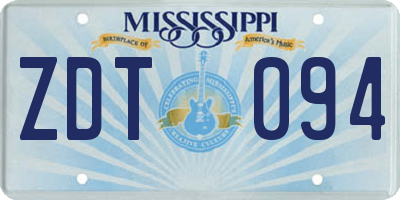MS license plate ZDT094