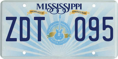 MS license plate ZDT095