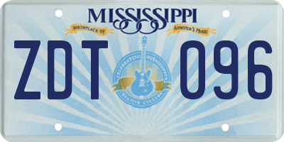 MS license plate ZDT096