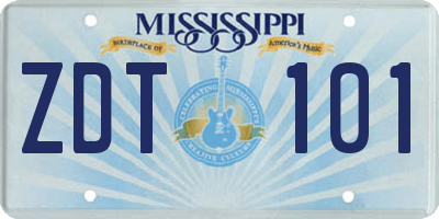 MS license plate ZDT101