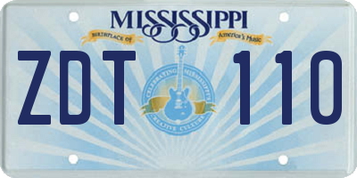 MS license plate ZDT110