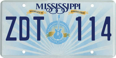 MS license plate ZDT114