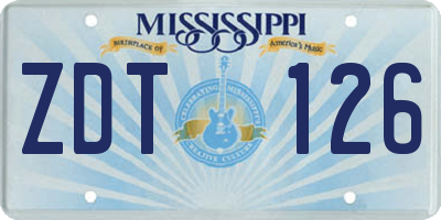 MS license plate ZDT126