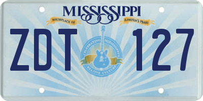 MS license plate ZDT127