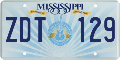 MS license plate ZDT129