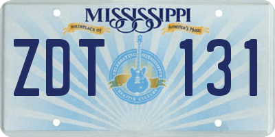 MS license plate ZDT131