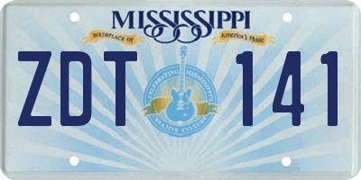 MS license plate ZDT141
