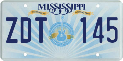 MS license plate ZDT145