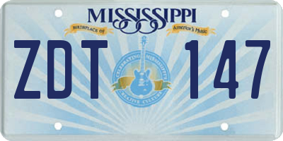 MS license plate ZDT147