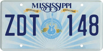 MS license plate ZDT148