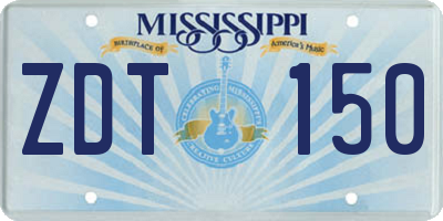 MS license plate ZDT150