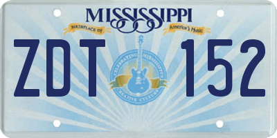MS license plate ZDT152