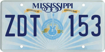 MS license plate ZDT153