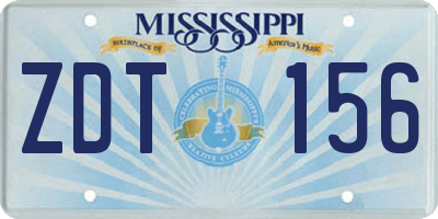 MS license plate ZDT156