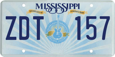 MS license plate ZDT157