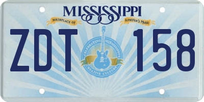 MS license plate ZDT158