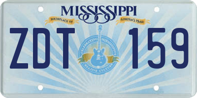 MS license plate ZDT159