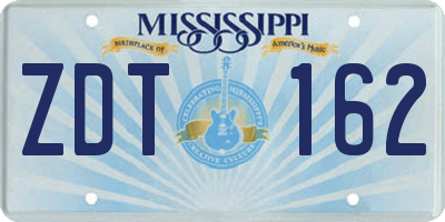MS license plate ZDT162