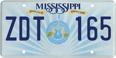 MS license plate ZDT165