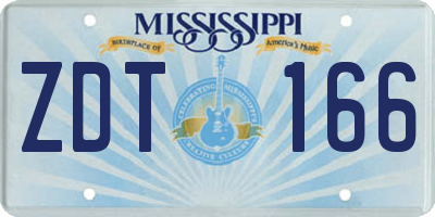 MS license plate ZDT166
