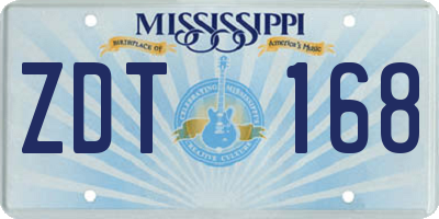 MS license plate ZDT168