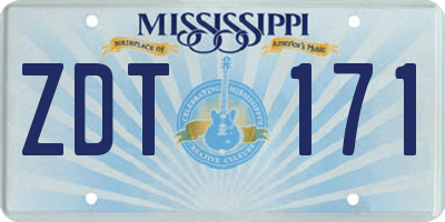 MS license plate ZDT171