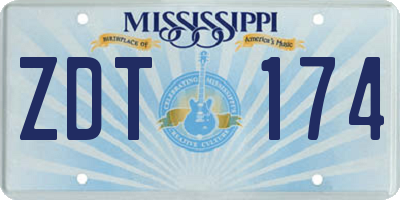 MS license plate ZDT174