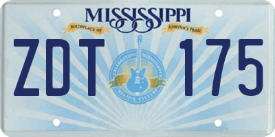 MS license plate ZDT175