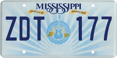 MS license plate ZDT177