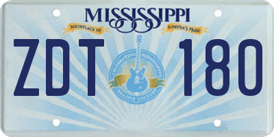 MS license plate ZDT180