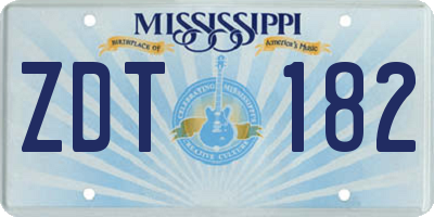 MS license plate ZDT182