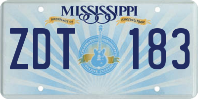 MS license plate ZDT183