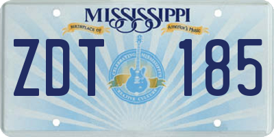MS license plate ZDT185