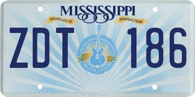 MS license plate ZDT186