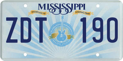 MS license plate ZDT190