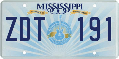 MS license plate ZDT191