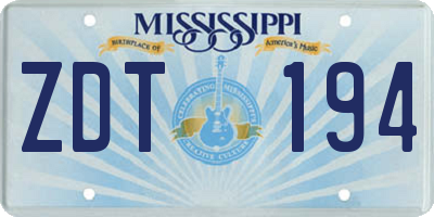 MS license plate ZDT194