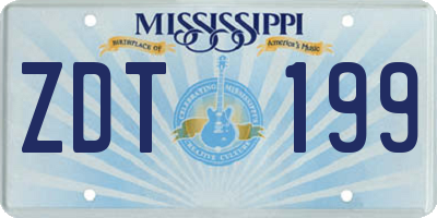 MS license plate ZDT199
