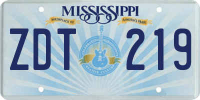 MS license plate ZDT219