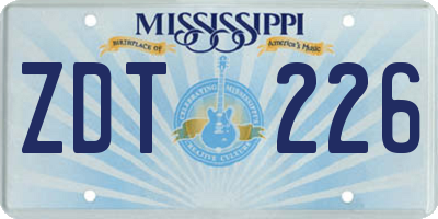 MS license plate ZDT226